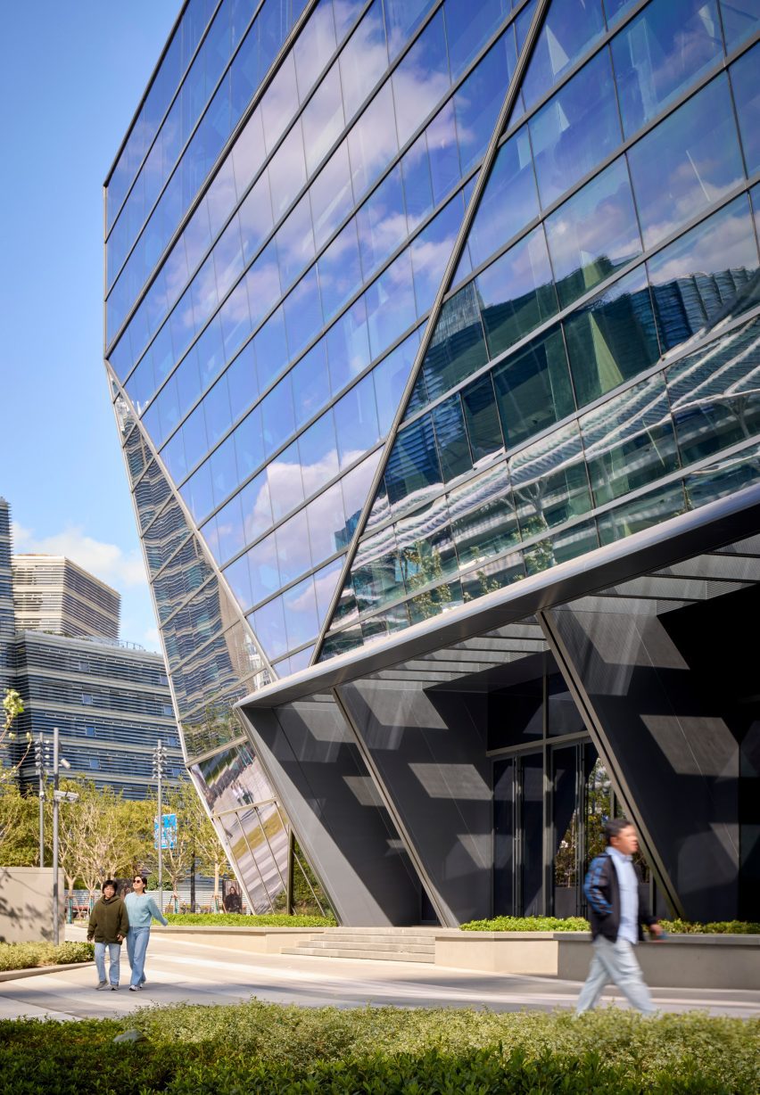 Glass exterior of the West Bund Convention Centre by SOM