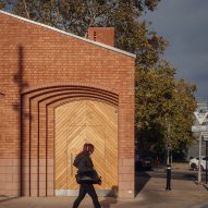 Oak door of Woolwich Market Pavilion