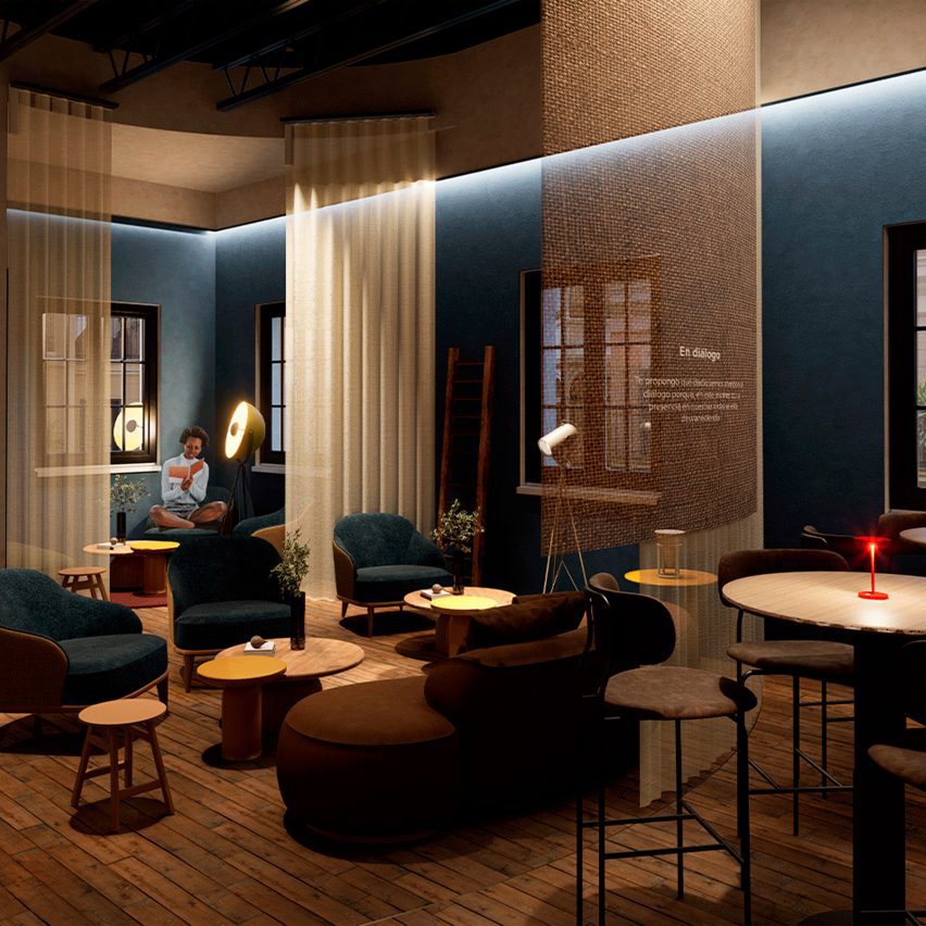 a visualisation of the interior of a cafe