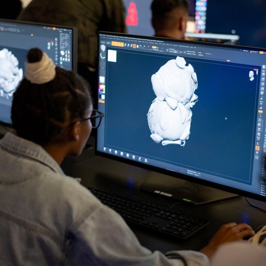 a student using a computer