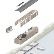 Exploded isometric diagram of Float House by TiggColl