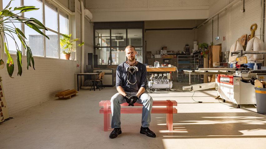 Designer Lauris Gallee in his studio
