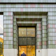 Dutch building with pale-green exterior
