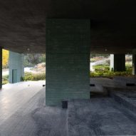 Stepped terrace underneath Überhaus restaurant in Les Jardins de Médongaule by Pezo von Ellrichshausen