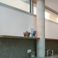 Concrete column in 2in1 Houses at Noisy-le-Sec by MXarchitecture