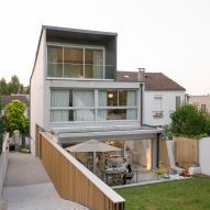 Garden facade of 2in1 Houses at Noisy-le-Sec by MXarchitecture