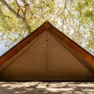 Overhanging triangular eaves of Arbour House by Andrei Saltykov