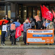 This week BIG staff protested against planned layoffs in London