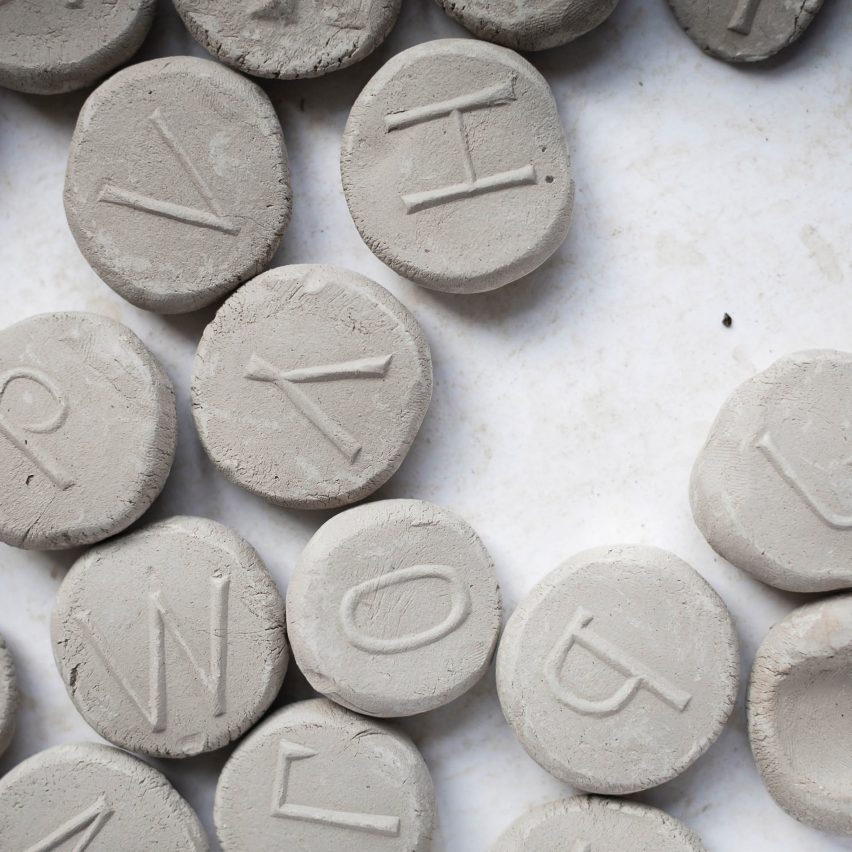 grey circles with letters on them
