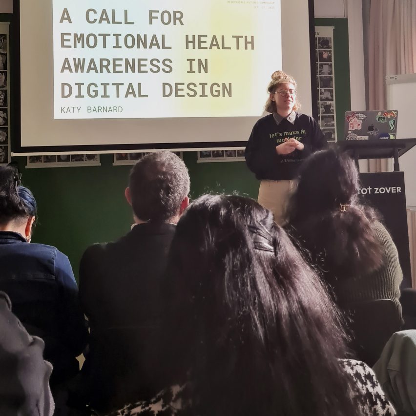 a design presentation in a classroom