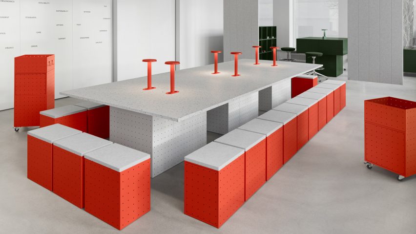 Main table in Testing Grounds Showroom by Form Us With Love in Stockholm