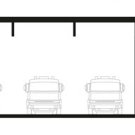 Section of Liden fire station by Kod Arkitekter