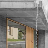 Gutter water feature on a building