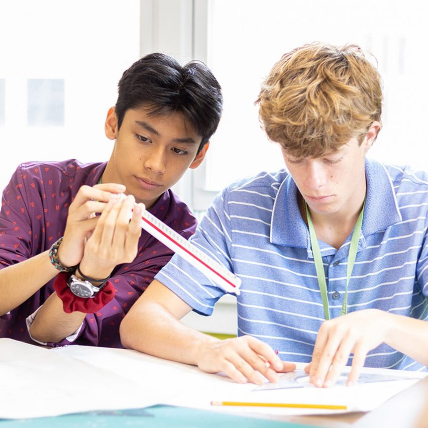 two people using architecture drawing tools