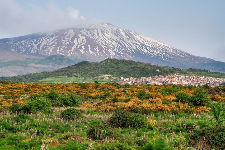 Landscape with Mount Etna in the background
