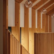 Exposed timber frame in Orchard House