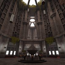 Cathedral-like brutalist building