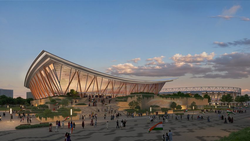Aquatics centre designed by BDP, Cox Architecture and Collage Design
