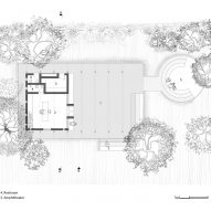 Entrance pavilion plan at Serenity retreat by Mar+rs