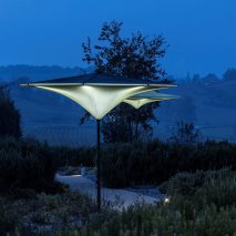 Photo of exterior design installation during nighttime
