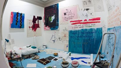 Installation of artist's studio