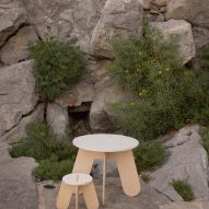 Button table and Stool X by Babai