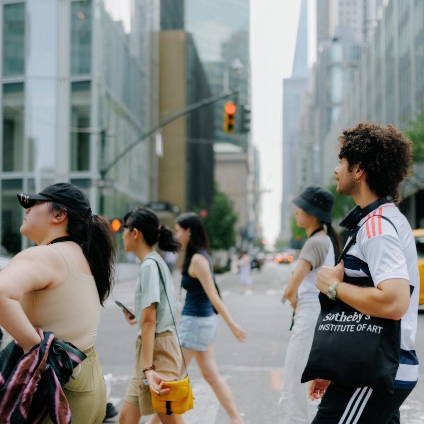 people crossing road in new york city