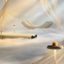 Artwork for exhibition featuring 3D-printed pasta
