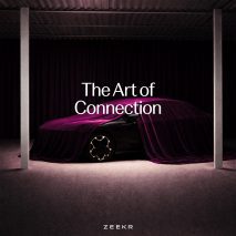 Poster for exhibition featuring a car under a covering