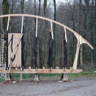 Sculptural wooden play apparatus among projects from the Architectural Association