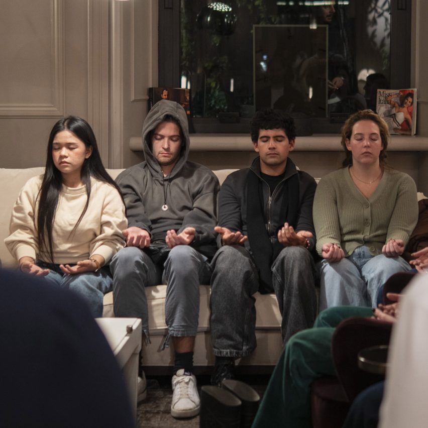 people meditating