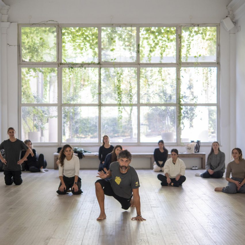 people doing a yoga class
