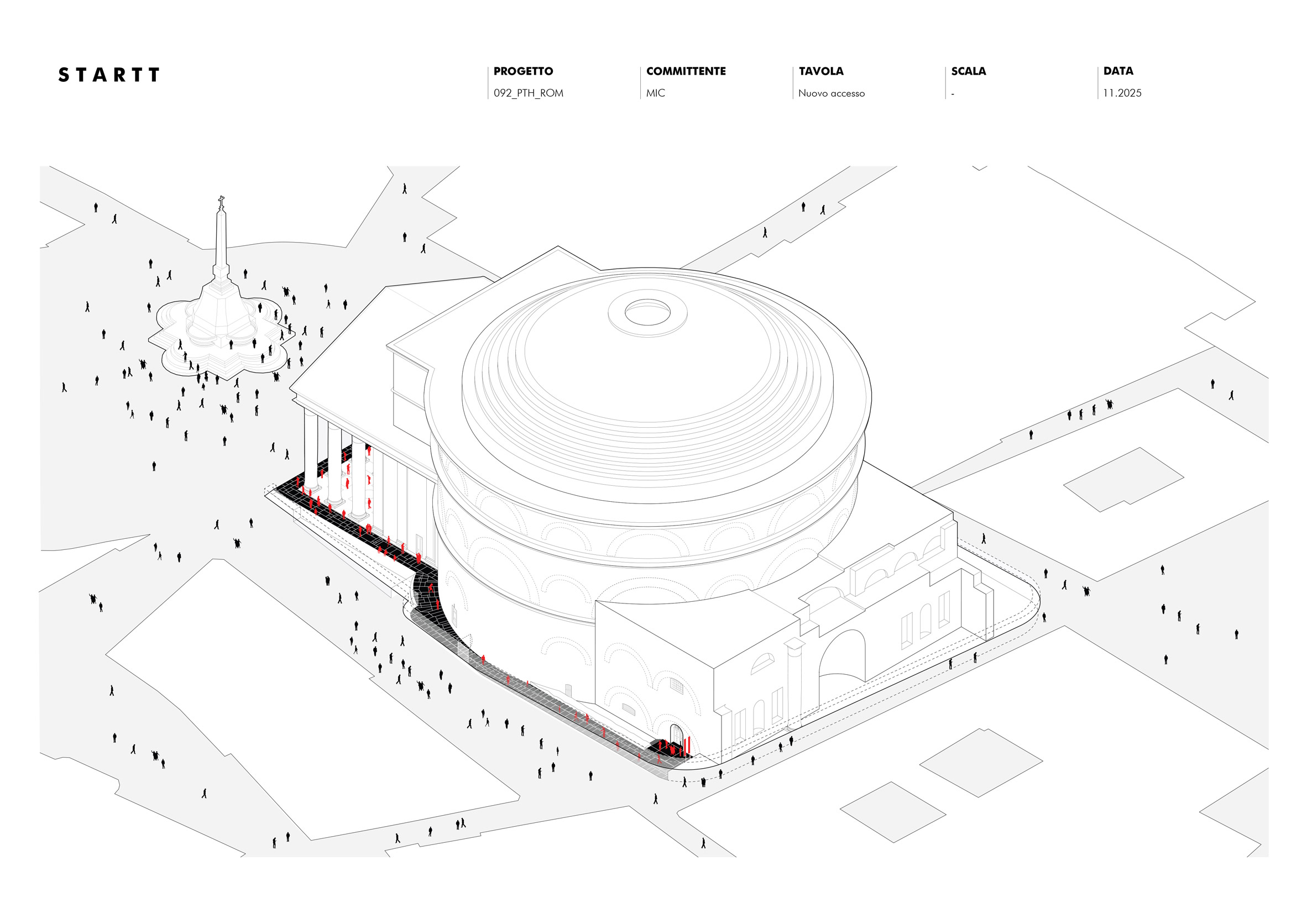 Axonometric drawing of Beyond the Pantheon by STARTT