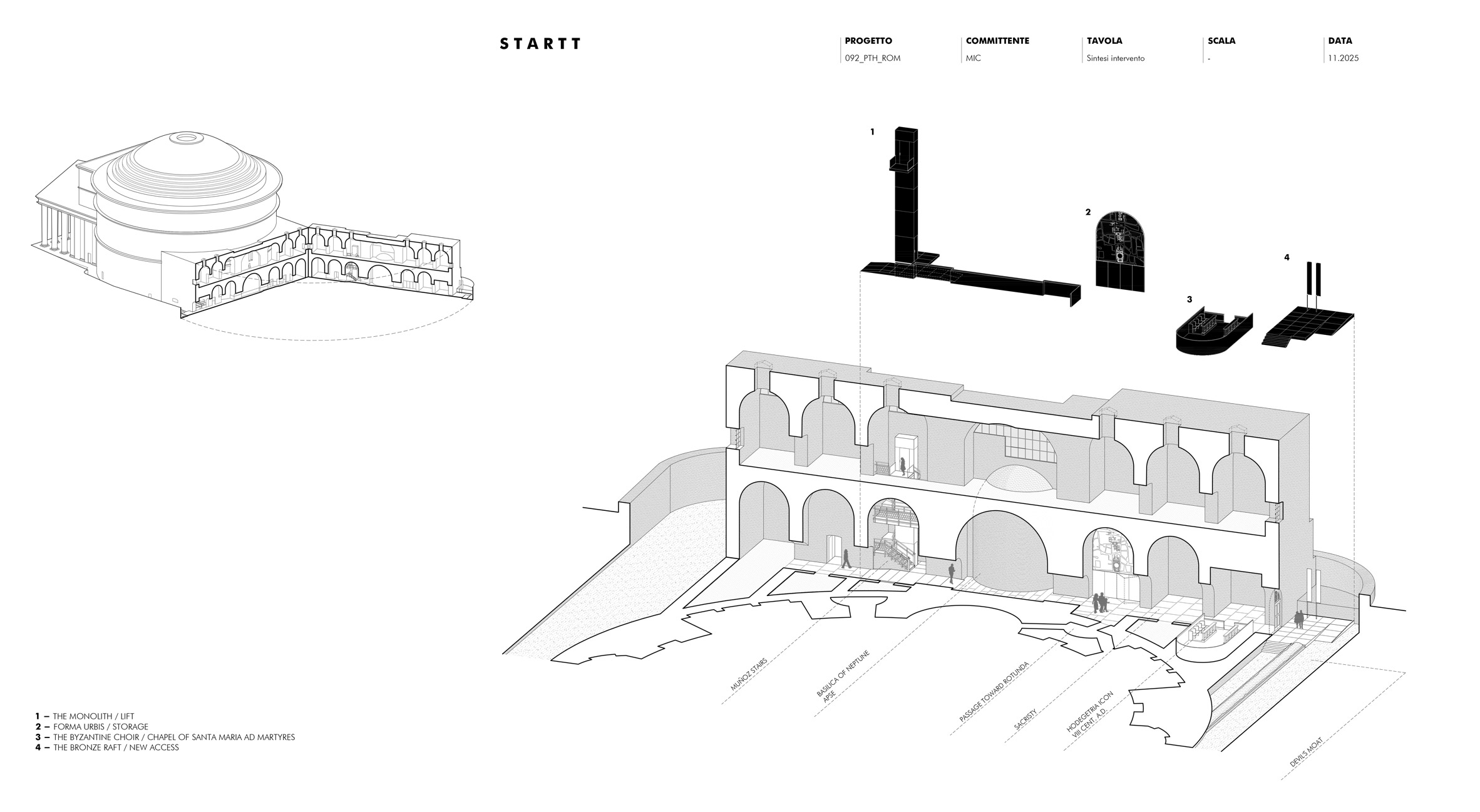 Axonometric drawing of Beyond the Pantheon by STARTT