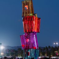 Coachella 2026 night shots of installations