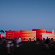 Coachella 2026 night shots of installations