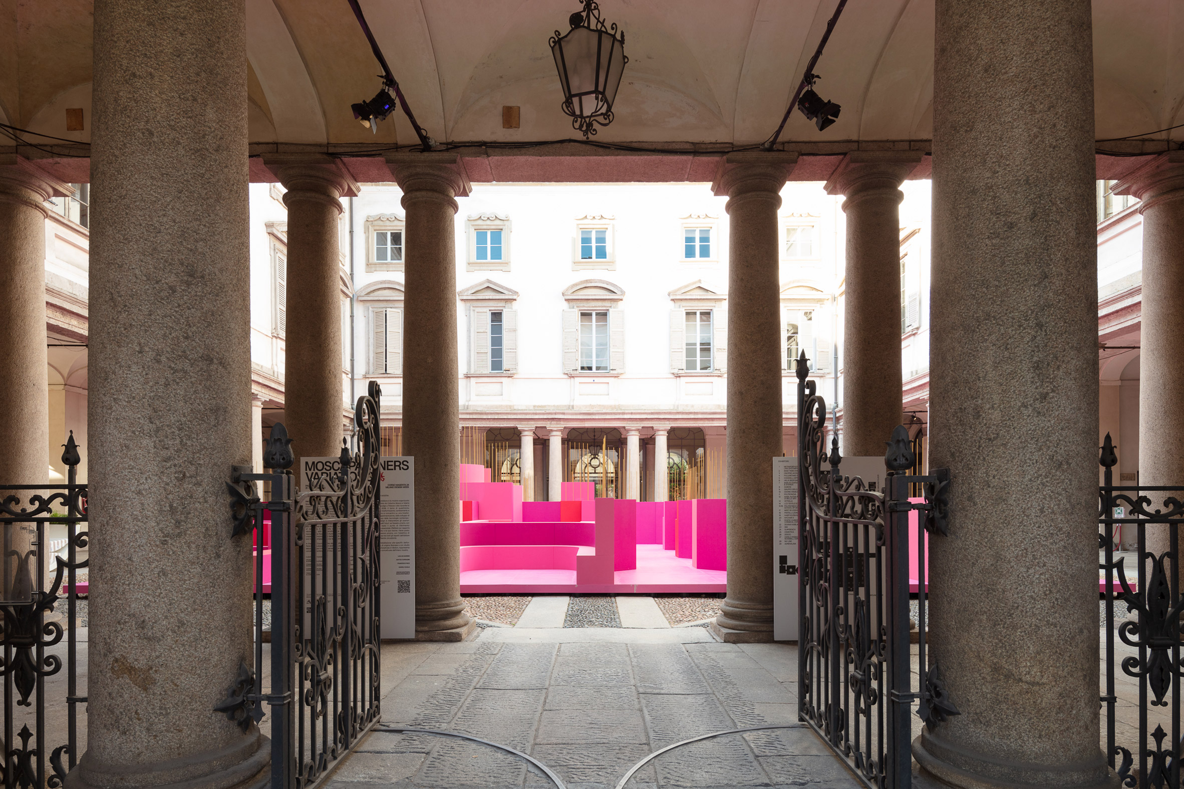 Pink labyrinth by Lina Ghotmeh at Milan design week