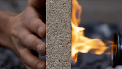 Fireproof sawdust struvite composite material by researchers at ETH Zurich and Empa