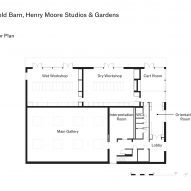 Ground floor plan of Sheep Field Barn, Henry Moore Studios & Gardens, by DSDHA // Rob Hill