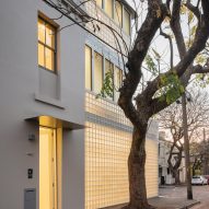 Glass block extension lit up from within
