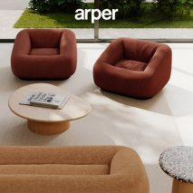 Display of furniture by Arper
