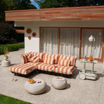 Display of outdoor summer furniture by Fatboy
