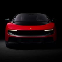 Front view of red Ferrari Luce