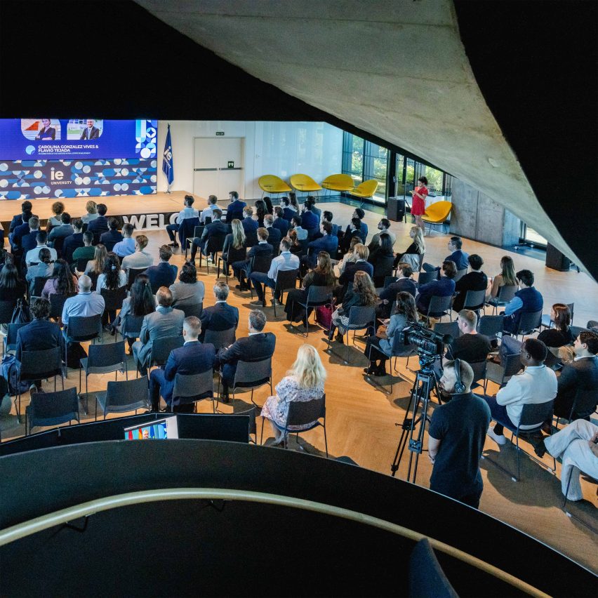 Audience sitting at a talk