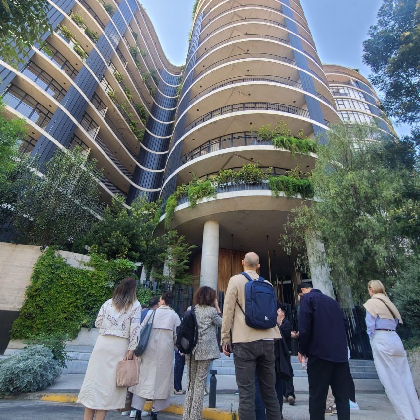 Group of students in front of building