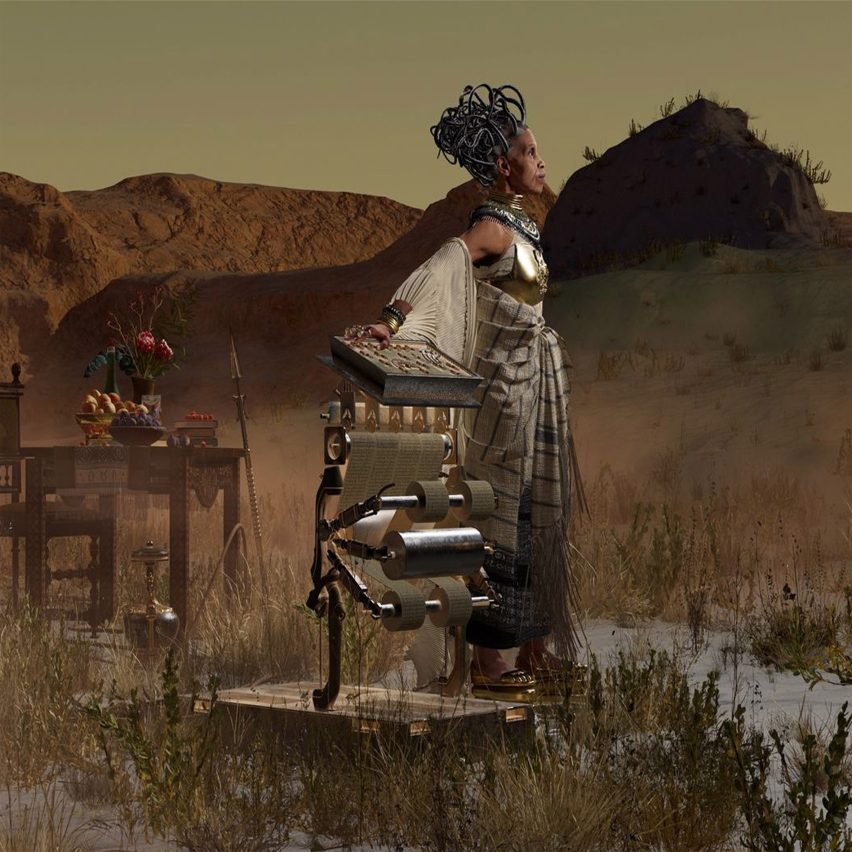 Image of woman in an AR environment