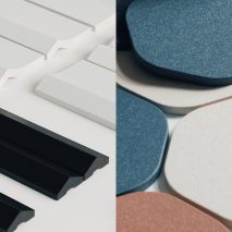 Close-up photograph of ceramic tile collection