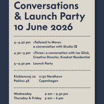 Schedule poster for Vitra and Kvadrat event
