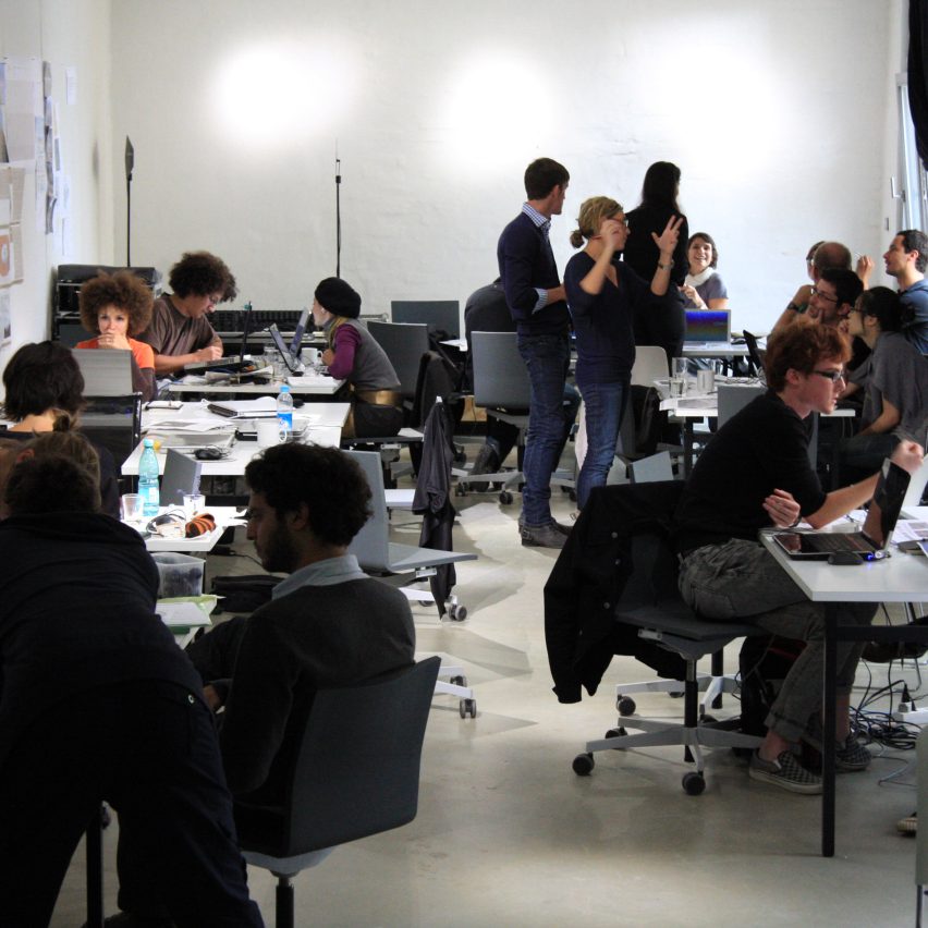 students working at desks