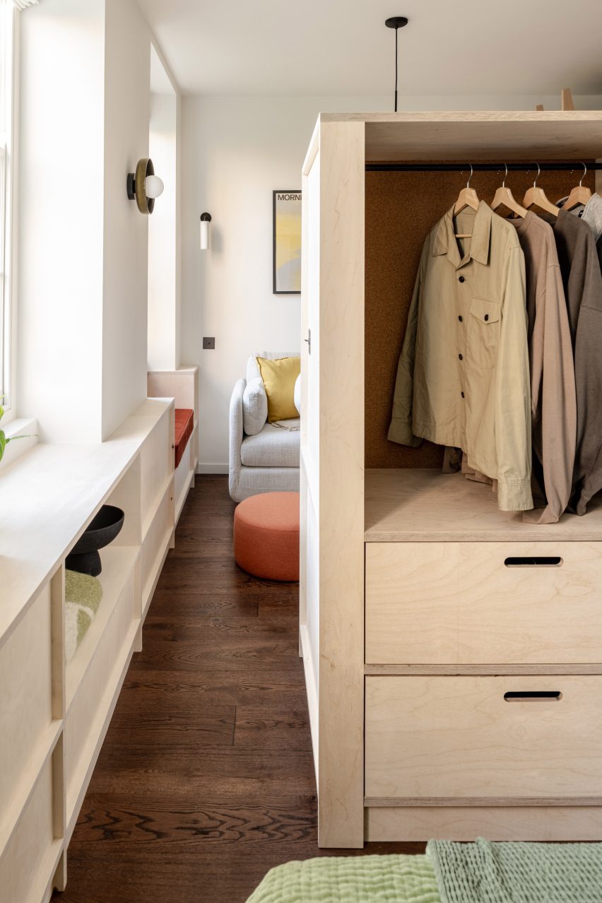 Birch plywood wardrobe in a London flat